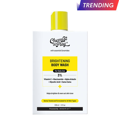 Buy Chemist At Play Brightening Body Wash WithA 3%A Vitamin C + Niacinamide + Hyaluronic Acid For Dry Skin 236 ml-Purplle