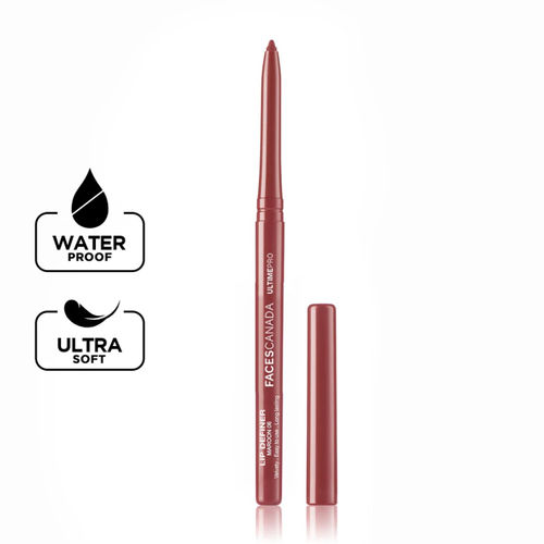 FACES CANADA Ultime Pro Lip Definer - Maroon, 0.35g | Extremely Soft & Gliding | Anti-Feathering & Lightwear | High Coverage | Waterproof | Retractable Twist Format