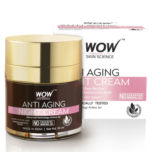 WOW Skin Science Anti Aging Night Cream- Anti wrinkles and Fine lines- No Parabens & Mineral Oil Night Cream, 50 ml