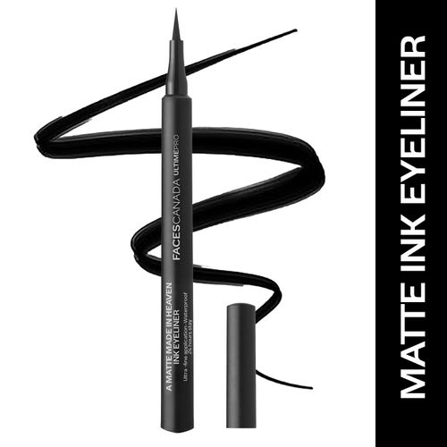 FACES CANADA Ultime Pro A Matte Made in Heaven Ink Eyeliner - Black, 1.2 ml | Fine Tip Precision | 24HR Long Stay | Waterproof, Smudgeproof & Transferproof