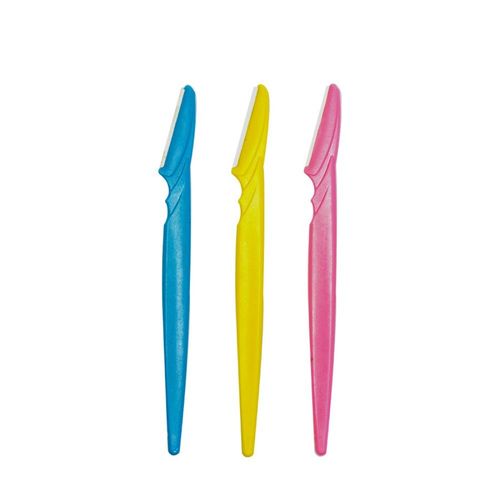 Bronson Professional Eyebrow & face razor - pack of 3 | Reusable | Instant & painless hair removal | Suitable for eyebrow upper lip, chin | peach fuzz | stainless steel blade & firm grip | eyebrow razor | face razor