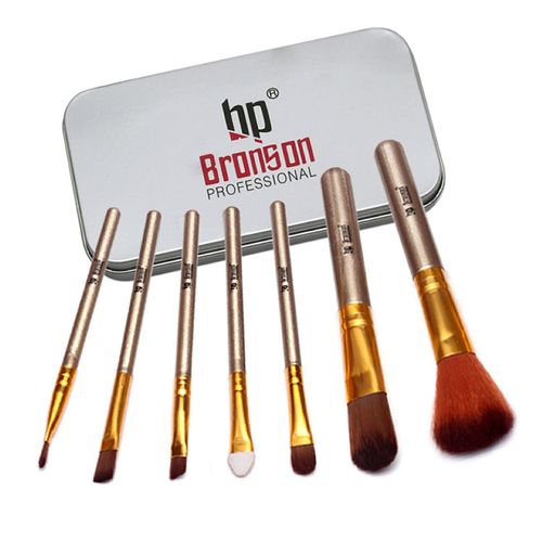 Bronson Professional Makeup Brush Set Of 7 With Storage Box - color may vary