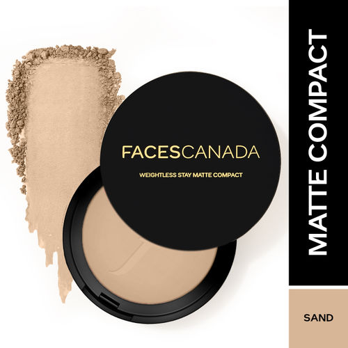 Faces Canada Weightless Matte Compact | SPF 20 | Oil Control |Shea Butter and Vitamin E enriched | Matte Finish | Shade - Sand 9g