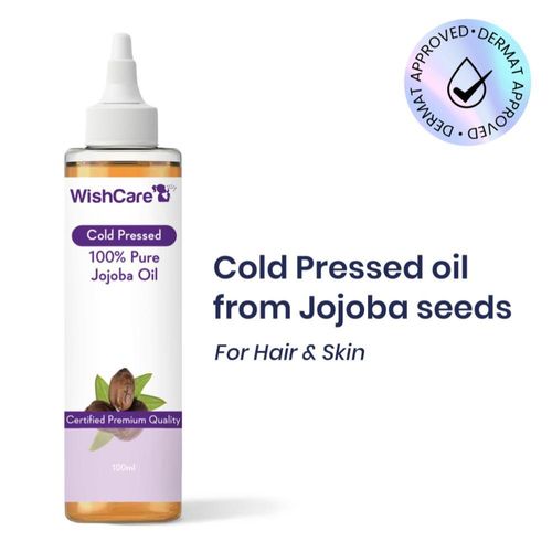 WishCare 100% Pure Cold Pressed Natural Jojoba Oil|Extra Virgin|Mosturizes & Nourishes Skin|Minimizes Dandruff & Itchy Scalp|For Men & Women|100 ml