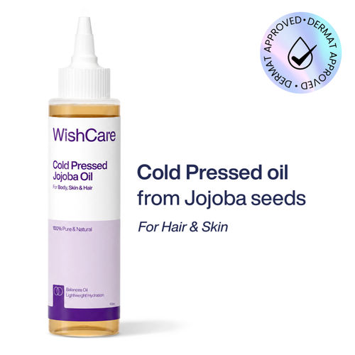 WishCare 100% Pure Cold Pressed Natural Jojoba Oil|Extra Virgin|Mosturizes & Nourishes Skin|Minimizes Dandruff & Itchy Scalp|For Men & Women|100 ml