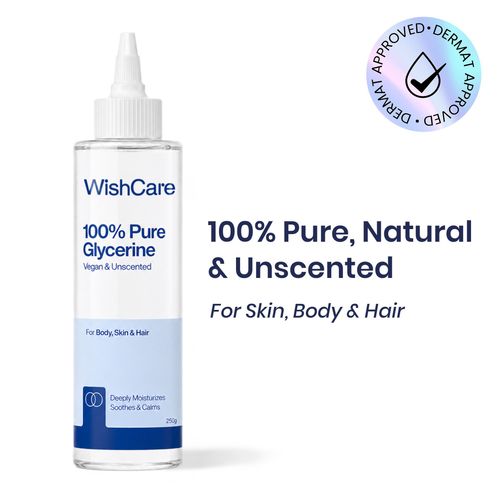 WishCare Pure & Unscented Glycerine for Healthy Skin & Hair|Hydrates, Softens & Nourishes Skin &Hair|Reduces Irritation|Repairs Skin Barrier|Nourishes Skin & Hair|For Men & Women|250 gm