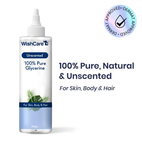 WishCare Pure & Unscented Glycerine for Healthy Skin & Hair|Hydrates, Softens & Nourishes Skin &Hair|Reduces Irritation|Repairs Skin Barrier|Nourishes Skin & Hair|For Men & Women|250 gm