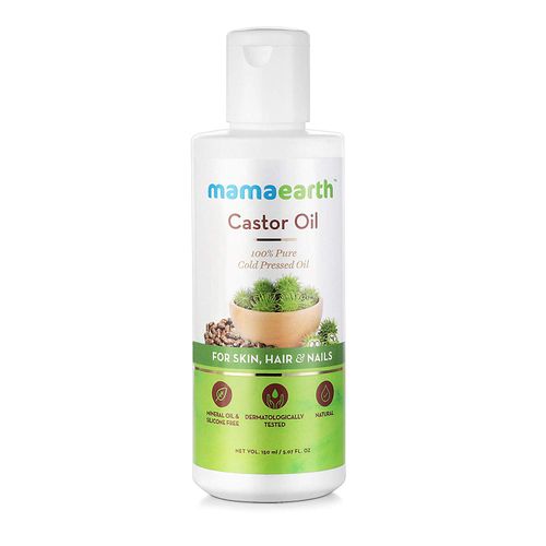 Mamaearth 100% Pure Castor Oil, Cold Pressed, To Support Hair Growth, Good Skin and Strong Nails (150 ml)