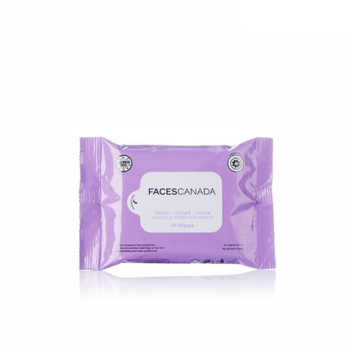 FACES CANADA Fresh Clean Glow Makeup Remover Wipes - 10 Wipes | Gentle Purifying | Ultra Soft | Instant Cleansing For All Skin Types | Hydrates & Moisturizes Skin | No Alcohol | No Parabens