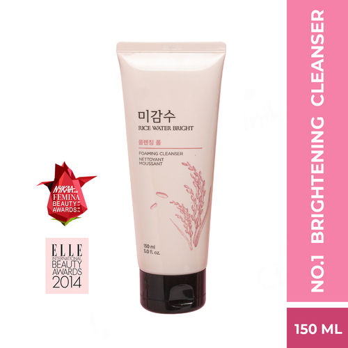 The Face Shop Rice water Bright Cleansing foam 150 ml with Rice Water for Brighten the Skin | Soap Wort for Deep Cleansing |Moringa Oil for Moisturization | Face Wash for Men and Women