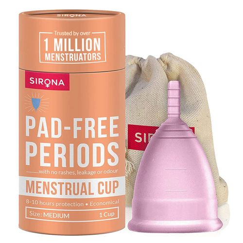 Sirona Reusable Menstrual Cup with FDA Compliant Medical Grade Silicone - Medium