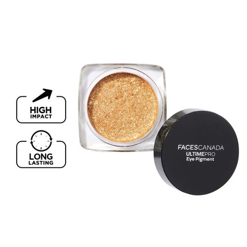 FACES CANADA Ultime Pro Eye Pigment - Gold 02, 1.8 gm | Shimmery Finish | Long-Lasting | Intense Pigment | Excellent Color Payoff | Smooth Application