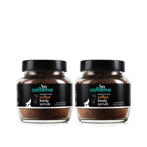 mCaffeine Naked & Raw Coffee Body Scrub, Pack of 2 | Exfoliation, Tan Removal | Oily/Normal Skin | Paraben & SLS Free 200 gm