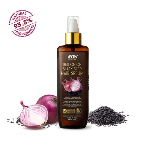 WOW Skin Science&nbsp;Red onion black seed Hair Serum&nbsp;For Frizz Free Smooth Hair/ Dry And Dull Hair - 100 ml