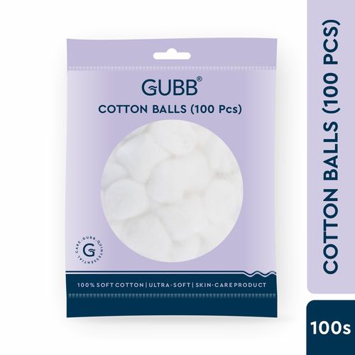 GUBB White Cotton Balls For Makeup Removal (100 Pcs)