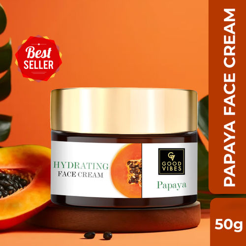 Good Vibes Papaya Hydrating Face Cream | Moisturizing Glow | With Green Tea | No Parabens No Sulphates No Mineral Oil No Animal Testing (50 g)