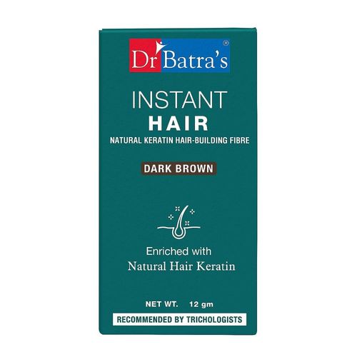 Dr Batra's Instant Hair Natural keratin Hair Building Fibre Dark Brown - 12 gm