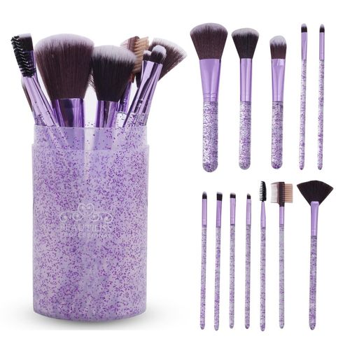Beautiliss Professional Glitter Dust Makeup Brush 12 pcs set with shimmer storage case