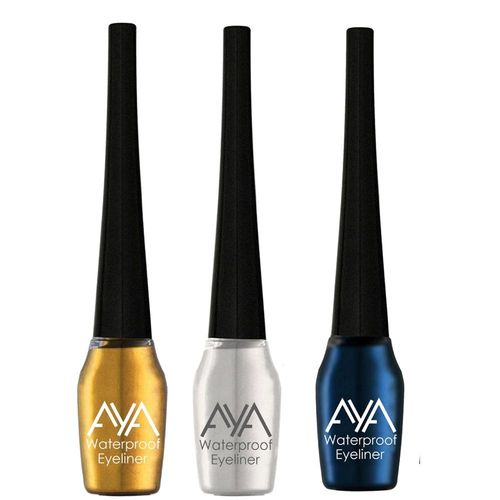 AYA Waterproof Eyeliner, Set of 3 (Golden, Silver, Blue)