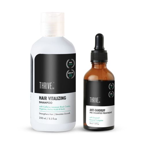 ThriveCo Anti-Dandruff Health Kit: Anti-Dandruff Pre-Shampoo Lotion & Hair Vitalizing Shampoo Combo of 2