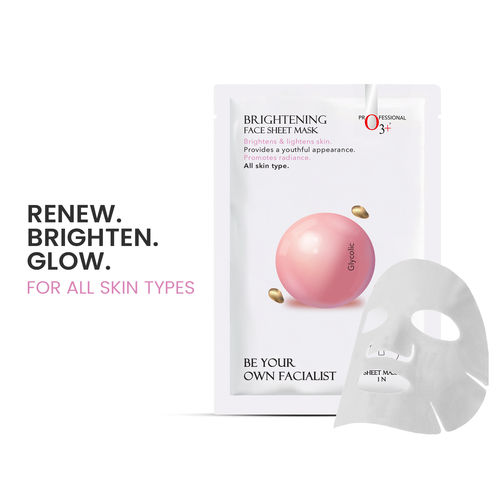 O3+ Facialist Brightening Face Sheet Mask With Glycolic (30 gm)(Brightening)