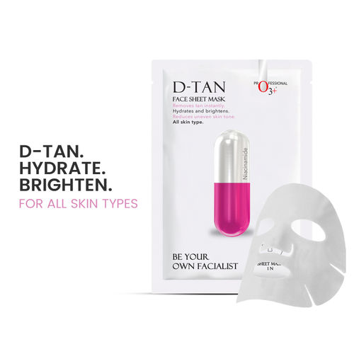 O3+ Facialist Dtan Face Sheet Mask With Niacinamide For De tan Removal (30 gm)
