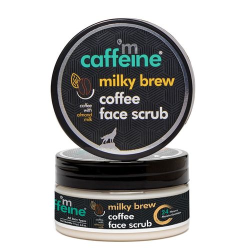 mCaffeine Milky Brew Coffee Face Scrub for Gentle Exfoliation (75gm) | Scrub with Shea Butter & Almond Milk for Fresh & Glowing Skin