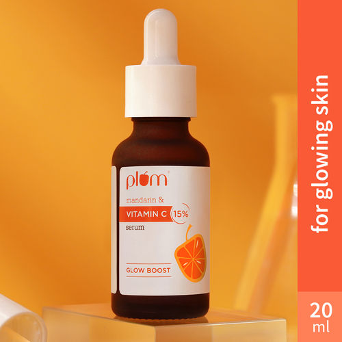 Plum 15% Vitamin C Face Serum with Mandarin (20 ml) for Glowing Skin with Pure Ethyl Ascorbic Acid