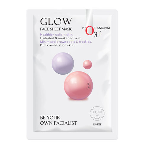 O3+ Facialist Glow Face Sheet Mask Healthier radiant skin.Hydrated & awakened skin.Minimised brown spots & freckles.Dull combination skin.(1 pcs 30 g)