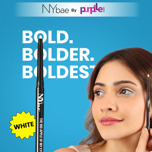 NY Bae The Big Apple Of My Eyes Kohl Kajal | Waterproof | Smooth and Soothing | Smudgeproof Eye Makeup | White (0.25g)