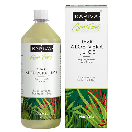 Kapiva Thar Aloe Vera Juice | Rejuvenates Skin And Hair | From Farms to Bottles in 1 Day| No Added Sugar, 1L - 1000 ml