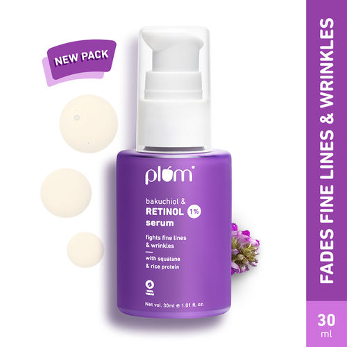 Plum 1% Retinol Anti-Aging Face Serum With Bakuchiol, Reduces Fine Lines & Wrinkles, Boosts Collagen 30 ml