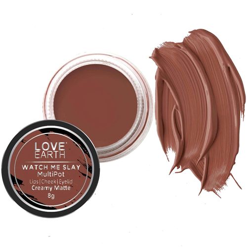 Love Earth Lip Tint & Cheek Tint Multipot-Watch Me Slay With Richness Of Essential Oils And Vitamin E For Lips, Eyelids & Cheeks