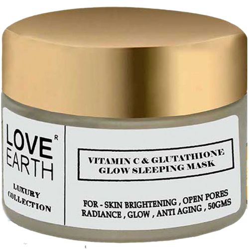 Love Earth Vitamin C And Glutathione Glow Sleeping Mask With Pure Vitamin C & Aloe Vera For Skin Hydration & Radiance For All Skin Types 50gm