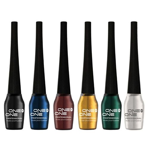 ONE on ONE Waterproof Eyeliner, Set of 6 (Black, Blue, Brown, Golden, Green, Silver)