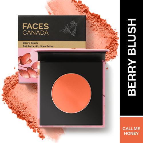 FACES CANADA Berry Blush - Call Me Honey 02, 4 gm | Lightweight Long Lasting Matte Finish | Silky Smooth Texture | Melts Effortlessly & Buildable | Shea Butter | Vitamin A & C