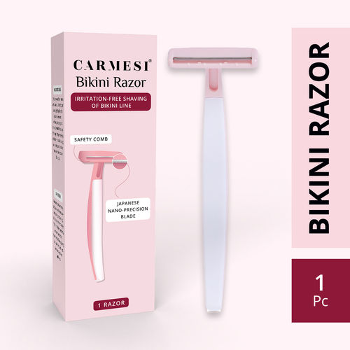 Carmesi Bikini Razor for Women (Pack of 1) | For Irritation-Free Shaving of Bikini Line | Japanese Nano-Precision Blade & Safety Comb | No Cuts | Safe & Hygienic