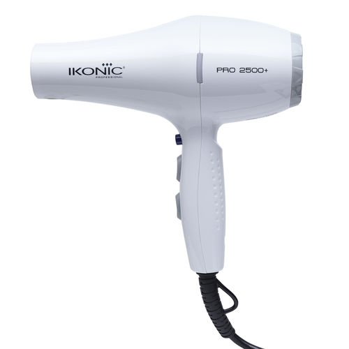 IKONIC PROFESSIONAL Hair Dryer Pro 2500+ White | Variable 2 speed and 3 heat settings with cool shot 1 pc