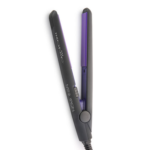 Ikonic Mini Iron | Black & Purple|A Ceramic | Corded Electric | All Hair Type | Heating Temperature