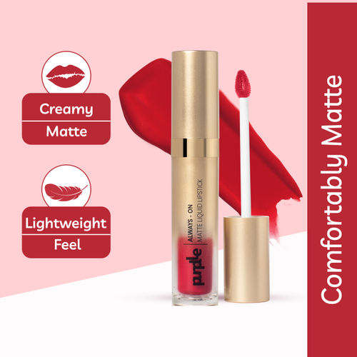 Purplle Always - On Matte Liquid Lipstick - Rustic Wine 12(6.5 ml)