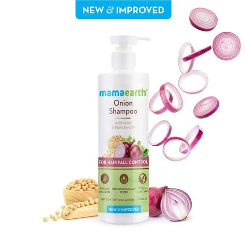 Mamaearth Onion Shampoo for Hair Fall Control with Onion Oil & Plant Keratin (400 ml)