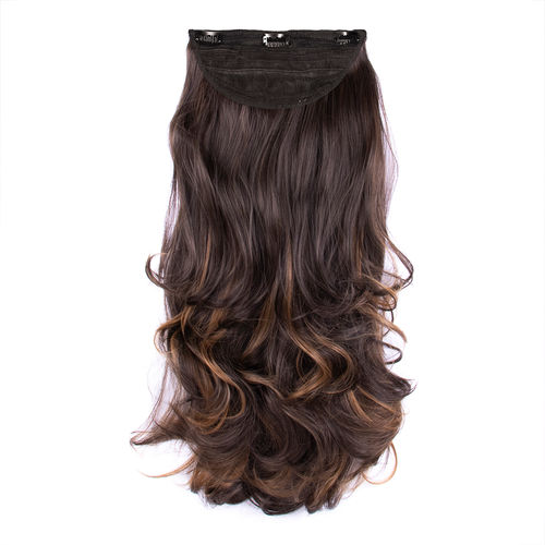 STREAK STREET CLIP-IN 24" OUT CURL MIX BROWN HAIR EXTENSIONS