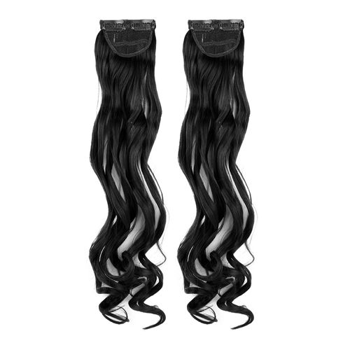 STREAK STREET CLIP-IN 20" CURLY NATURAL BLACK SIDE PATCHES (2pcs Set)