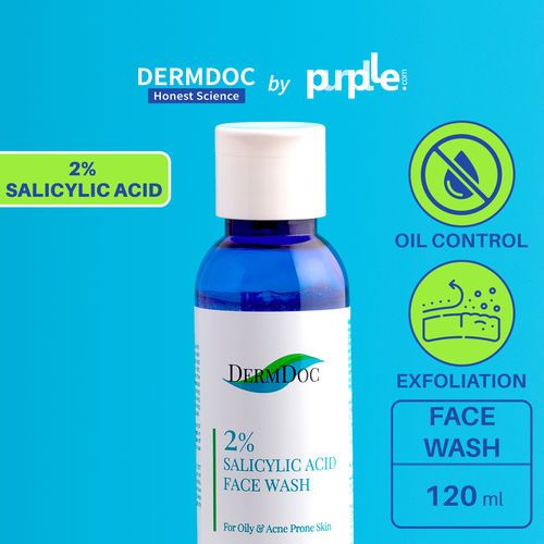 DermDoc Salicylic Acid face wash (120 ml) | face wash for acne | oil free face wash | face wash for pimple | acne treatment
