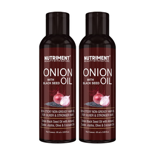 Nutriment Red Onion Black Seed Hair Oil - 60ml Each (Pack of 2)