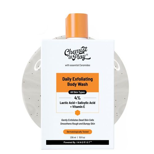 Chemist at Play Exfoliating Body Wash | Salicylic Acid, Vitamin E & Lactic Acid | Softens Skin (236 ml)