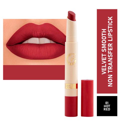 Matt look Velvet Smooth Non-Transfer, Long Lasting & Water Proof Lipstick, Hot Red (2gm)