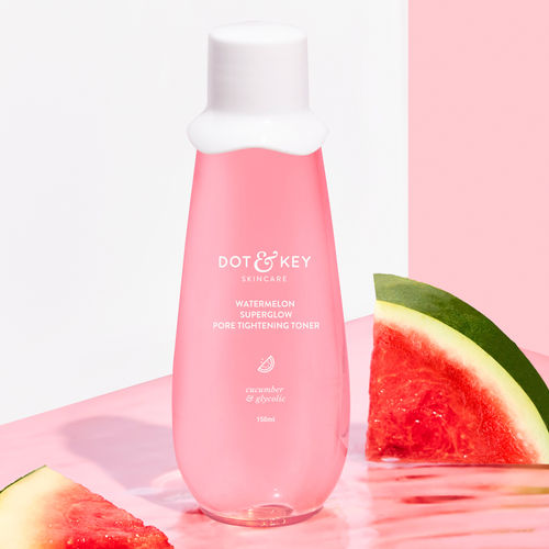 Dot & Key Watermelon SuperGlow Pore Tightening Toner with Cucumber & Glycolic | For Oily, Dull & Uneven Skin Tone | 150 ml