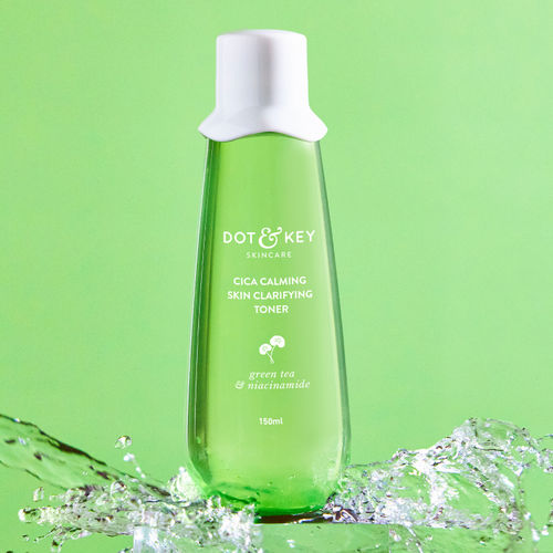 Dot & Key Cica Calming Skin Clarifying Toner with Green Tea & Niacinamide | For Acne, Oily & Sensitive Skin | 150 ml