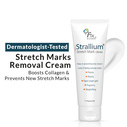 Fixderma Strallium Stretch Mark Cream, Removes Pregnancy Stretch Marks, Scar Removal And Moisturizing Cream, Stretch Mark Remover For Stomach, Thighs & All Body Parts- 75 gm